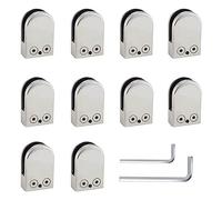 KFGISD, 10 morsetti for vetro in acciaio inossidabile, 8-10-12 mm, regolabili for ringhiere, scale, morsetti for pavimenti in vetro. Più affidabili,Morsetti per balaustre in vetro(12mm)