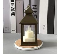 KFGISD, 12 Pezzi di Candele Natalizie Vintage con lumino da tè a LED,Decorazioni Natalizie(White Square Lamp,8.5 * 8.5 * 21cm)