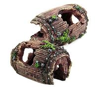 KFGISD, 2 pezzi di decorazioni artificiali in resina a forma di botte di vino vintage for acquario, grotta, acquario,Decorazioni per acquari