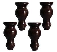 KFGISD, 4 gambe di supporto for mobili in legno, divano/mobile/pouf/porta TV/divano a due posti/comò/letto/sedia/sto,Piedini per mobili(Brown,10cm)