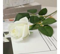 KFGISD, 5 fiori artificiali di rosa idratanti a singolo ramo, veri al tatto, decorazione for la casa, da tenere in mano, fiori finti, decorazioni for matrimoni ，Fiori artificiali(White)