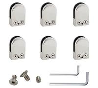KFGISD, 6 pezzi di clip for vetro in acciaio inossidabile 304 con retro piatto a forma di U, morsetti for vetro regolabili for ringhiere e scale, più affidabili,Morsetti per balaustre in vetro(10mm)