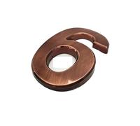 KFGISD, Adesivo con numero civico da 10 cm, targa for porta in plastica ABS bronzata, cifre dell'indirizzo for appartamento, stanza, hotel, casa,Numero civico(6)