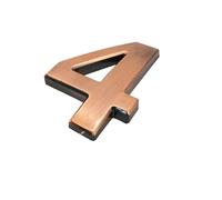 KFGISD, Adesivo con numero civico da 10 cm, targa for porta in plastica ABS bronzata, cifre dell'indirizzo for appartamento, stanza, hotel, casa,Numero civico(4)