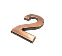 KFGISD, Adesivo con numero civico da 10 cm, targa for porta in plastica ABS bronzata, cifre dell'indirizzo for appartamento, stanza, hotel, casa,Numero civico(2)