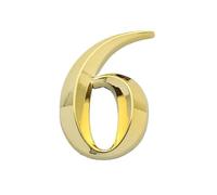 KFGISD, Adesivo for numero civico 0-9, 3D, autoadesivo, in oro, for porta, numero, appartamento, hotel, ufficio, indirizzo, targa adesiva stradale,Numero civico(6)