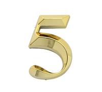 KFGISD, Adesivo for numero civico 0-9, 3D, autoadesivo, in oro, for porta, numero, appartamento, hotel, ufficio, indirizzo, targa adesiva stradale,Numero civico(5)