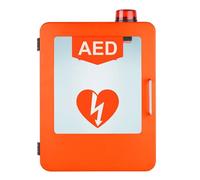 KFGISD, Armadio porta defibrillatore DAE con sistema di illuminazione e allarme, doppio interruttore di controllo, valigetta di pronto soccorso ，Armadietto per defibrillatore(Orange)