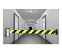 KFGISD, Barriera divisoria for il controllo della folla, con accessori, for montaggio a parete da 2/3/5/10 m, colori retrattili opzionali,Nastro barriera retrattile(F,3M/9.8FT)