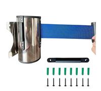 KFGISD, Barriera retrattile for il controllo della folla, barriera retrattile blu Blet da 2/3/5 m for negozi al dettaglio, aeroporti, banche, scuole,Nastro barriera retrattile(2M/6.5FT)