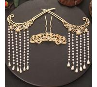 KFGISD, Bastoncino for capelli vintage, bastoncino for capelli, copricapo antico Hanfu da donna, set completo di accessori for capelli con nappe,Forcine vintage