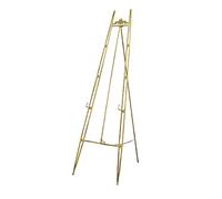 KFGISD, Cavalletto da studio da 1,2/1,5 m, cavalletto pieghevole regolabile in metallo con struttura a A, supporto da pavimento for quadri/poster/cartelli for matrimoni, oro ，Espositore per poster(120