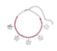 KFGISD, Cavigliera a Farfalla con Strass, alla Moda, con Catena da Tennis, for Donne, con Catena a Piedi Nudi, for L'Estate e la Spiaggia.,Braccialetti da Caviglia