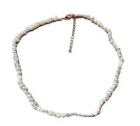 KFGISD, Collana girocollo con perle barocche irregolari piccole da 4-5 mm, collane corte con vere perle d'acqua dolce naturali ，Collane(White Pearl)