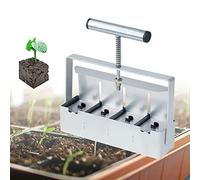 KFGISD, Creatore manuale di blocchi di terreno, blocco di terreno manuale a 4 griglie, mini blocco di terreno portatile for semine, talee, vassoio di semina,Bloccatore manuale per terra