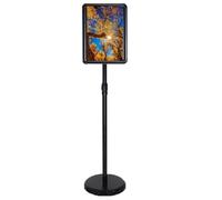 KFGISD, Espositore da pavimento for cartelli A2/A3/A4, telaio aperto a scatto in alluminio, visualizzazione a 360° for la vita e il lavoro, 9,45 * 12,87 pollici, nero ,Espositore per poster(Black,9.45