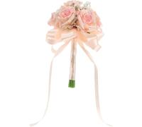 KFGISD, Fiori artificiali, bouquet da sposa for la sposa, bouquet da sposa con rose rosa artificiali e damigelle ，Bouquet da sposa