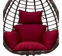 KFGISD, Imbottitura Rimovibile con Lacci for Sedia a Dondolo Garden Cocoon Egg, Rossa,Cuscini per sedie a Dondolo(Wine Red)