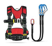 KFGISD , Imbracatura di sicurezza for lavori in quota, corda di sicurezza anticaduta, cintura di arrampicata for metà corpo, tetto/Rosso/D,Imbracatura di sicurezza(Red,B)