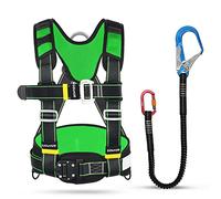 KFGISD , Imbracatura di sicurezza for lavori in quota, corda di sicurezza anticaduta, cintura di arrampicata for metà corpo, tetto/Rosso/D,Imbracatura di sicurezza(Green,D)