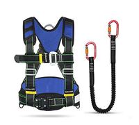 KFGISD , Imbracatura di sicurezza for lavori in quota, corda di sicurezza anticaduta, cintura di arrampicata for metà corpo, tetto/Rosso/E,Imbracatura di sicurezza(Blue,A)