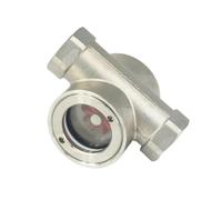 KFGISD, Indicatore di flusso con finestra in vetro in acciaio inossidabile SS304 da 3/4" BSPP femmina con girante 2,5 MPa,Vetro spia a sgancio rapido in acciaio inossidabi