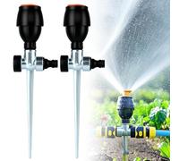 KFGISD, Irrigatore Regolabile Rotante a 360°, irrigatore Automatico da Giardino con Base a Punta, Copertura di 360 Gradi for Ampie Aree ，Irrigatore per Prato(2PCS)