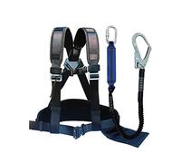 KFGISD , Kit di protezione anticaduta, corda di salvataggio, imbracatura da arrampicata for esterni, cintura di sicurezza/blu/a,Imbracatura di sicurezza(Black)