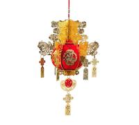 KFGISD, Lanterna di Lusso del Palazzo, squisita Lanterna Cinese Dorata con Fu, Decorazioni for Feste Cinesi, for Il Capodanno ，Lanterne(D,13in)