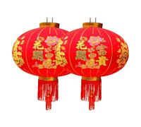 KFGISD, Lanterne Rosse Rotonde, Grandi Lanterne di Seta con Fu Dorato, Decorazioni for Il Capodanno lunare for Il Capodanno Cinese, Festa di Primavera ，Lanterne(Riches,100#2pcs)