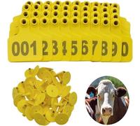 KFGISD, Numeri 001-100/101-200/201-300~801-900/901-1000 Adatto for bovini, capre, suini e bovini 1-100/901-1000,Marchi di identificazione del bestiame(Yellow,201 300)