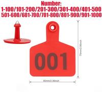 KFGISD, Numeri 001-100/101-200/201-300~801-900/901-1000 Adatto for bovini, capre, suini e bovini 1-100/901-1000,Marchi di identificazione del bestiame(Red,501 600)