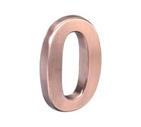 KFGISD, Numero civico autoadesivo da 3,94 pollici in plastica ABS, numero 0/3 for casa, hotel, cassetta postale, indirizzo, cartello,Numero civico(Brass,0)