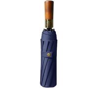 KFGISD, Ombrello Pieghevole Compatto da Viaggio, Mini Ombrello, Ombrello Automatico con Manico in Legno, Ombrello Parasole ，Ombrelli(Ten Bone Navy Blue)