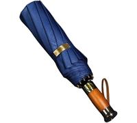 KFGISD, Ombrello Pieghevole Compatto da Viaggio, Mini Ombrello, Ombrello Automatico da Uomo, da Lavoro, con 10 ossi, Manico in Legno, da Golf e da Sole ，Ombrelli(Blu)