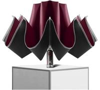 KFGISD, Ombrello Pieghevole Compatto da Viaggio, Mini Ombrello, Ombrello Pieghevole Completamente Automatico, Ombrello da Viaggio Riflettente a 15 Stecche ，Ombrelli(Red)