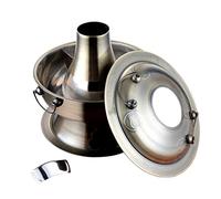KFGISD, Pentola cinese tradizionale in rame, pentola cinese Shabu Shabu in rame vintage con divisore, pentola cinese Shabu Shabu a carbone a due sapori ，Pentola per hot pot in rame(Bronze,36cm)