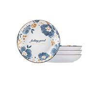KFGISD, Piatti da portata divisi, piatto di controllo della dieta, piatti da portata, set da 4, piatti rotondi giapponesi for antipasti, dessert, insalate, pasta, piatti da campeggio,Piatti(8inch)