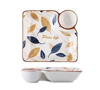 KFGISD, Piatti da portata divisi, piatto di controllo della dieta, piatti da portata, set di 2 set da portata, piatti da portata in ceramica, vassoio da portata, piatto da sushi, stoviglie,Piatti