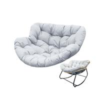 KFGISD, Poltrona reclinabile for Interni ed Esterni, Imbottita in Cotone, Morbida e Delicata sulla Pelle, Marrone,Cuscini per sedie a Dondolo(Light Gray,115X100)