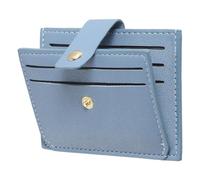 KFGISD, Porta carte minimalista in pelle PU for donne e uomini - 5 scomparti for carte e 1 tasca con finestra for documenti, rosso,Portafogli con perline(Blue)