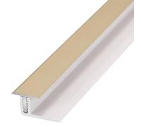 KFGISD, Profili decorativi for soglie piatte da cucina con base in PVC, coprisoglia for bagno e soggiorno x2,Listello di transizione per pavimenti in ottone(Gold,51in(1.3m) x2)