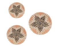 KFGISD, Set di 3 cestini da parete decorativi for la casa, set di cestini da parete in stile boho, decorazione da parete in giunco marino,Decorazioni in vimini