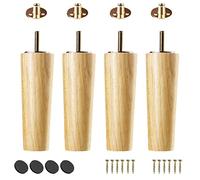 KFGISD, Set di 4 piedini for mobili in legno, for letto, divano, poltrona, con bulloni M8 e piastra di montaggio,Piedini per mobili(25 cm)