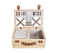 KFGISD, Set di cestini da Picnic for 4 Persone con Grande Borsa Termica, Cestino da Picnic, Borsa da Picnic Portatile con Coperchio, Articoli da Picnic for Campeggio all'aperto-B,Cestino da Picnic