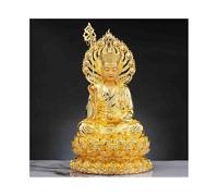 KFGISD, Statua di Buddha in Ottone con Base retroilluminata for casa, Soggiorno, Ingresso, Decorazione Feng Shui, Ornamenti for Il culto Zen, Ornamenti scultorei,Statue Feng Shui(L)