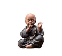 KFGISD, Statuetta di monaco divertente in ceramica, set da tè, accessori artigianali, decorazione da tavolo, cerimonia del tè, ornamento zen da scrivania, regali,Tea Pet(C)