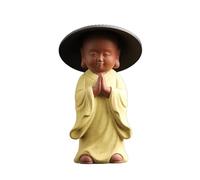 KFGISD, Statuetta di monaco in argilla viola con colino for il tè, set da tè, accessori artigianali, ornamenti da scrivania for la cerimonia del tè, regali,Tea Pet(A)