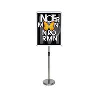 KFGISD, Supporto for cartello da pavimento con base in metallo con apertura a scatto for impieghi gravosi, visualizzazione verticale e orizzontale, 9,6 * 13,5 pollici, nero ，Espositore per poster(Silv