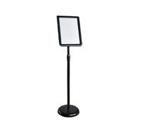 KFGISD, Supporto for cartello da pavimento con base in metallo con apertura a scatto for impieghi gravosi, visualizzazione verticale e orizzontale, 9,6 * 13,5 pollici, nero ，Espositore per poster(Blac